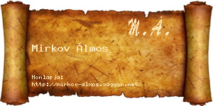 Mirkov Álmos névjegykártya